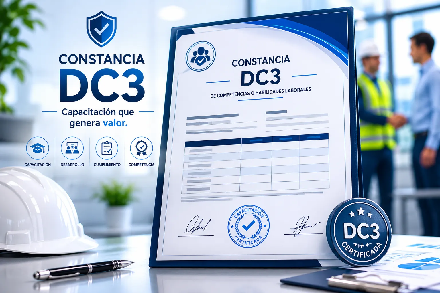 Imagen de una constancia dc3 la cuál es necesaria para que un colaborador compruebe que adquirió los conocimientos necearios